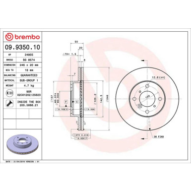 Brembo | Bremsscheibe | 09.9350.10