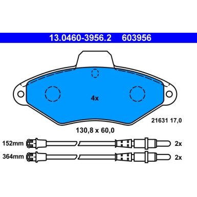 13.0460-3956.2 Bremsbelagsatz, Scheibenbremse 13.0460-3956.2 Bremsbelagsatz, Scheibenbremse