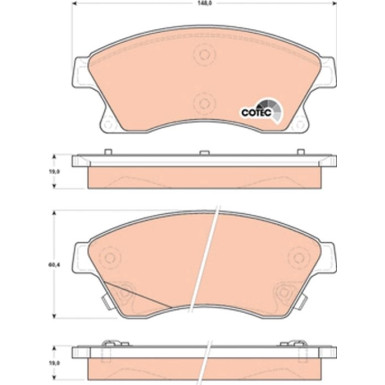 TRW Bremsbelagsatz, Scheibenbremse COTEC GDB1843