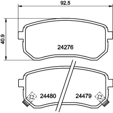 Hella | Bremsbelagsatz, Scheibenbremse | 8DB 355 006-581