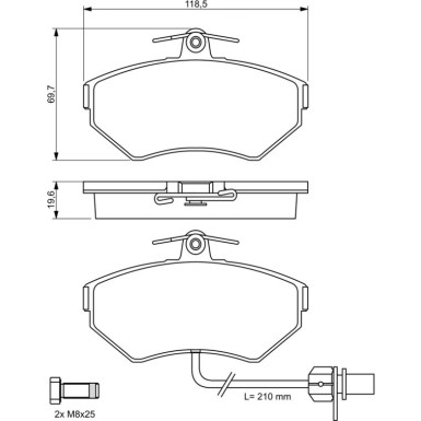 BOSCH Bremsbelagsatz, Scheibenbremse 0 986 494 042