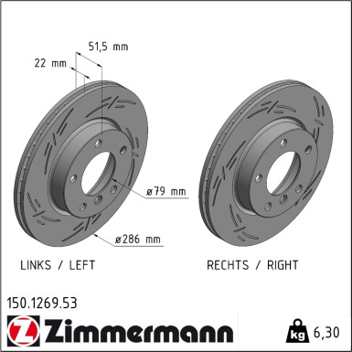 Zimmermann Bremsscheibe BLACK Z 150.1269.53