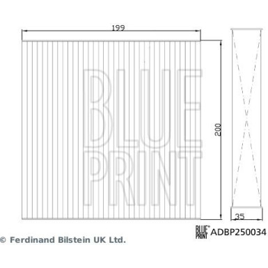 ADBP250034 Filter, Innenraumluft