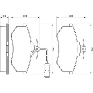 BOSCH Bremsbelagsatz, Scheibenbremse 0 986 466 693