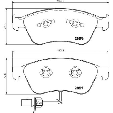 Hella | Bremsbelagsatz, Scheibenbremse | 8DB 355 009-211