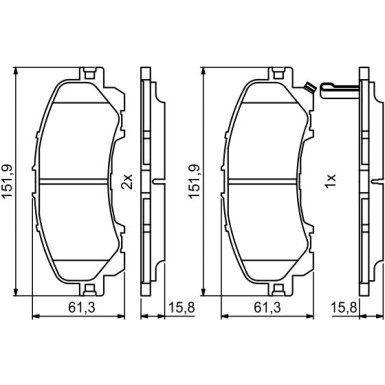0 986 494 821 Bremsbelagsatz, Scheibenbremse