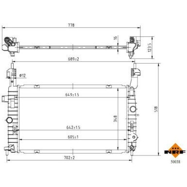 NRF | Kühler, Motorkühlung | 50038