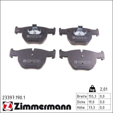 Zimmermann Bremsbelagsatz, Scheibenbremse 23397.190.1