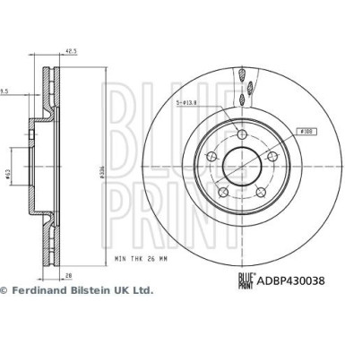 Blue Print | Bremsscheibe | ADBP430038