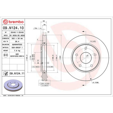 Brembo Bremsscheibe PRIME LINE - UV Coated 09.N124.11