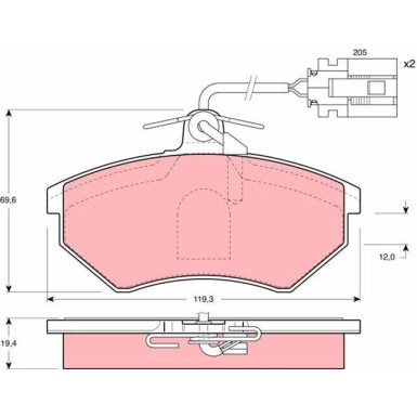 GDB1057 Bremsbelagsatz, Scheibenbremse