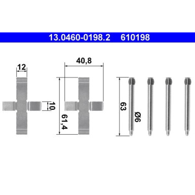 13.0460-0198.2 Zubehörsatz, Scheibenbremsbelag