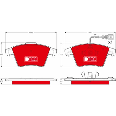 GDB1556DTE Bremsbelagsatz, Scheibenbremse DTEC COTEC