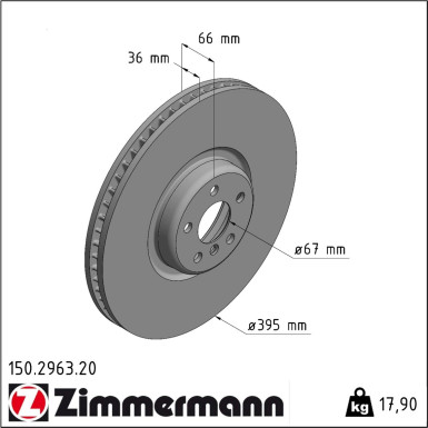 Zimmermann Bremsscheibe Coat Z 150.2963.20