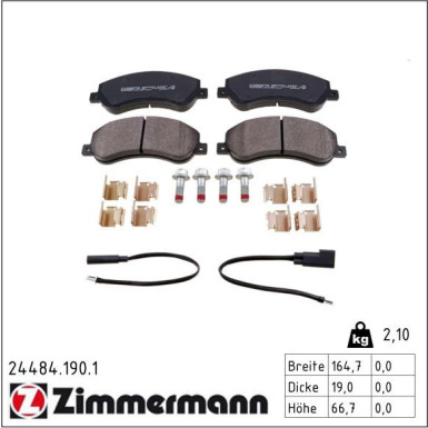 Zimmermann Bremsbelagsatz, Scheibenbremse 24484.190.1