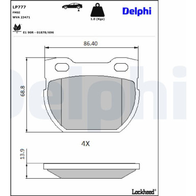 LP777 Bremsbelagsatz, Scheibenbremse LP777 Bremsbelagsatz, Scheibenbremse