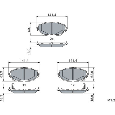 BOSCH Bremsbelagsatz, Scheibenbremse 0 986 424 865