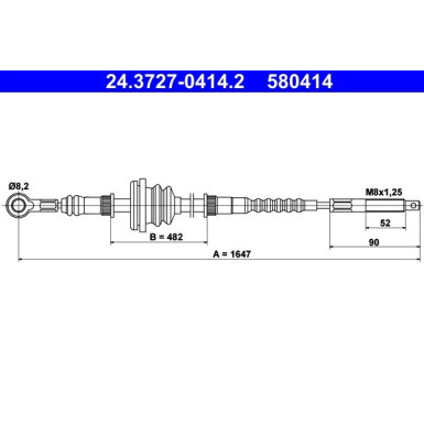 ATE | Seilzug, Feststellbremse | 24.3727-0414.2 ATE | Seilzug, Feststellbremse | 24.3727-0414.2