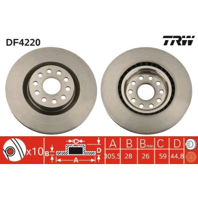 TRW | Bremsscheibe | DF4220