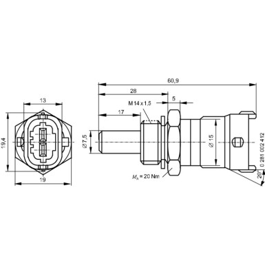 BOSCH | Sensor, Kraftstofftemperatur | 0 281 002 412