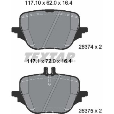 2637401 Bremsbelagsatz, Scheibenbremse Q+
