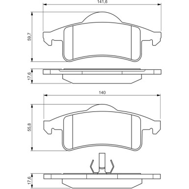 BOSCH Bremsbelagsatz, Scheibenbremse 0 986 424 665