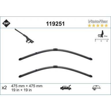 SWF Wischblatt Scheibenwischer ORIGINAL VISIOFLEX SET 119251