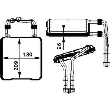 Mahle | Wärmetauscher, Innenraumheizung | AH 78 000P