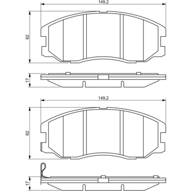 BOSCH Bremsbelagsatz, Scheibenbremse 0 986 494 250