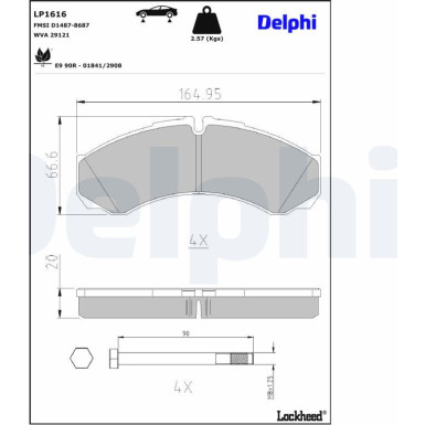LP1616 Bremsbelagsatz, Scheibenbremse