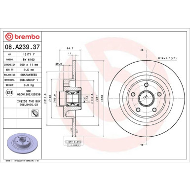 Brembo | Bremsscheibe | 08.A239.37