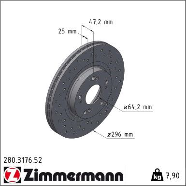 Zimmermann Bremsscheibe SPORT Z 280.3176.52