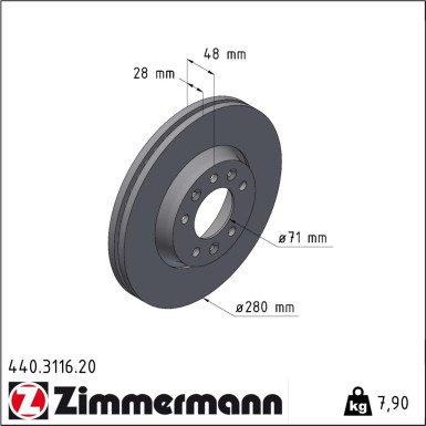 Zimmermann Bremsscheibe Coat Z 440.3116.20