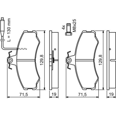 0 986 467 411 Bremsbelagsatz, Scheibenbremse