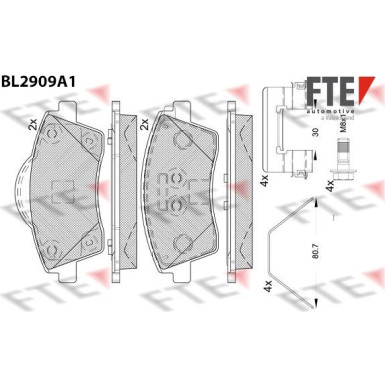 FTE | Bremsbelagsatz, Scheibenbremse | 9011151