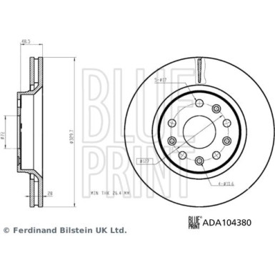 Blue Print | Bremsscheibe | ADA104380