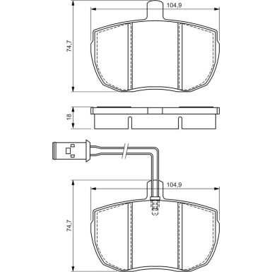 BOSCH Bremsbelagsatz, Scheibenbremse 0 986 494 535