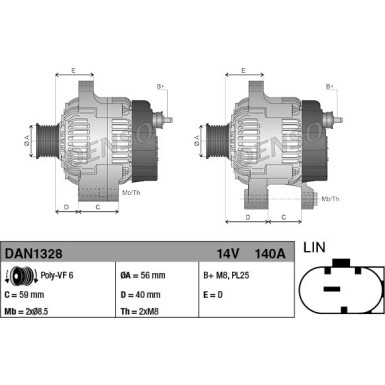 Denso | Generator | DAN1328