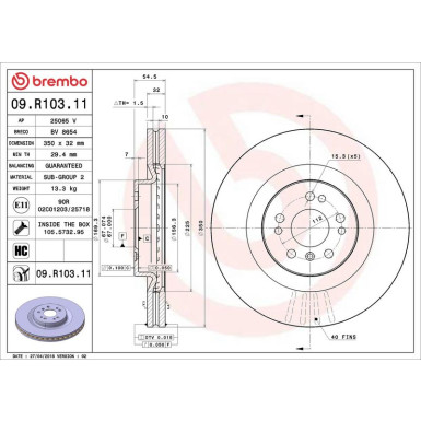 Brembo Bremsscheibe PRIME LINE - UV Coated 09.R103.11