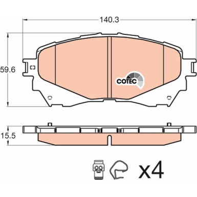 GDB3580 Bremsbelagsatz, Scheibenbremse COTEC