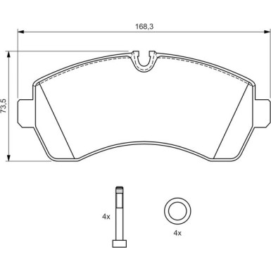 BOSCH Bremsbelagsatz, Scheibenbremse 0 986 494 194