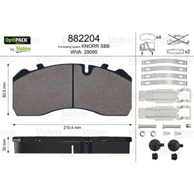 882204 Bremsbelagsatz, Scheibenbremse OPTIPACK