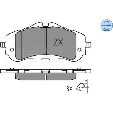 025 258 9518 Bremsbelagsatz, Scheibenbremse MEYLE-ORIGINAL: True to OE.