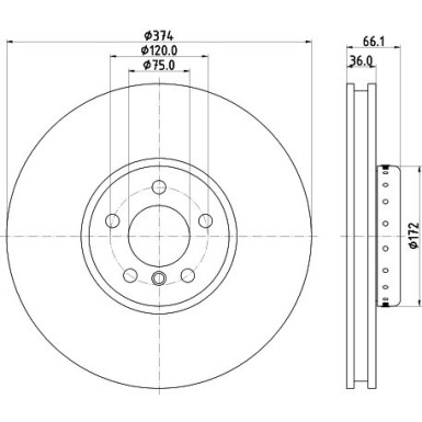 8DD 355 120-701 Bremsscheibe PRO High Carbon