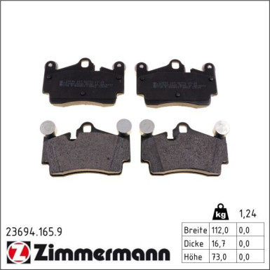 Zimmermann Bremsbelagsatz, Scheibenbremse pb:z 23694.165.9 Zimmermann Bremsbelagsatz, Scheibenbremse pb:z 23694.165.9