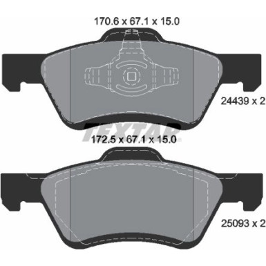 2443901 Bremsbelagsatz, Scheibenbremse Q+