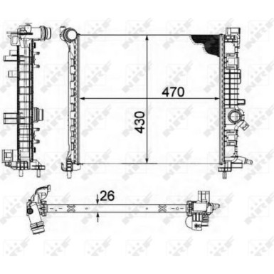 NRF | Kühler, Motorkühlung | ohne Sensor | 58476