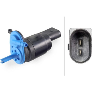 Hella | Waschwasserpumpe, Scheibenreinigung | 8TW 006 847-021