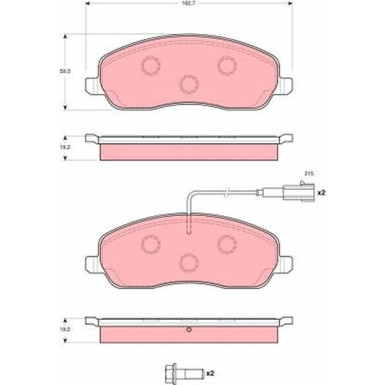 GDB1627 Bremsbelagsatz, Scheibenbremse