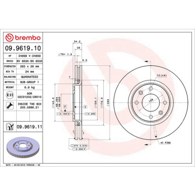 Brembo | Bremsscheibe | 09.9619.11